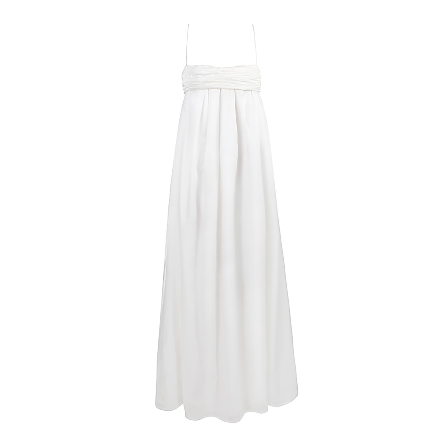 Women’s Isabelle Cotton And Silk-Blend Maxi Dress - White Large Nuaje Nuaje