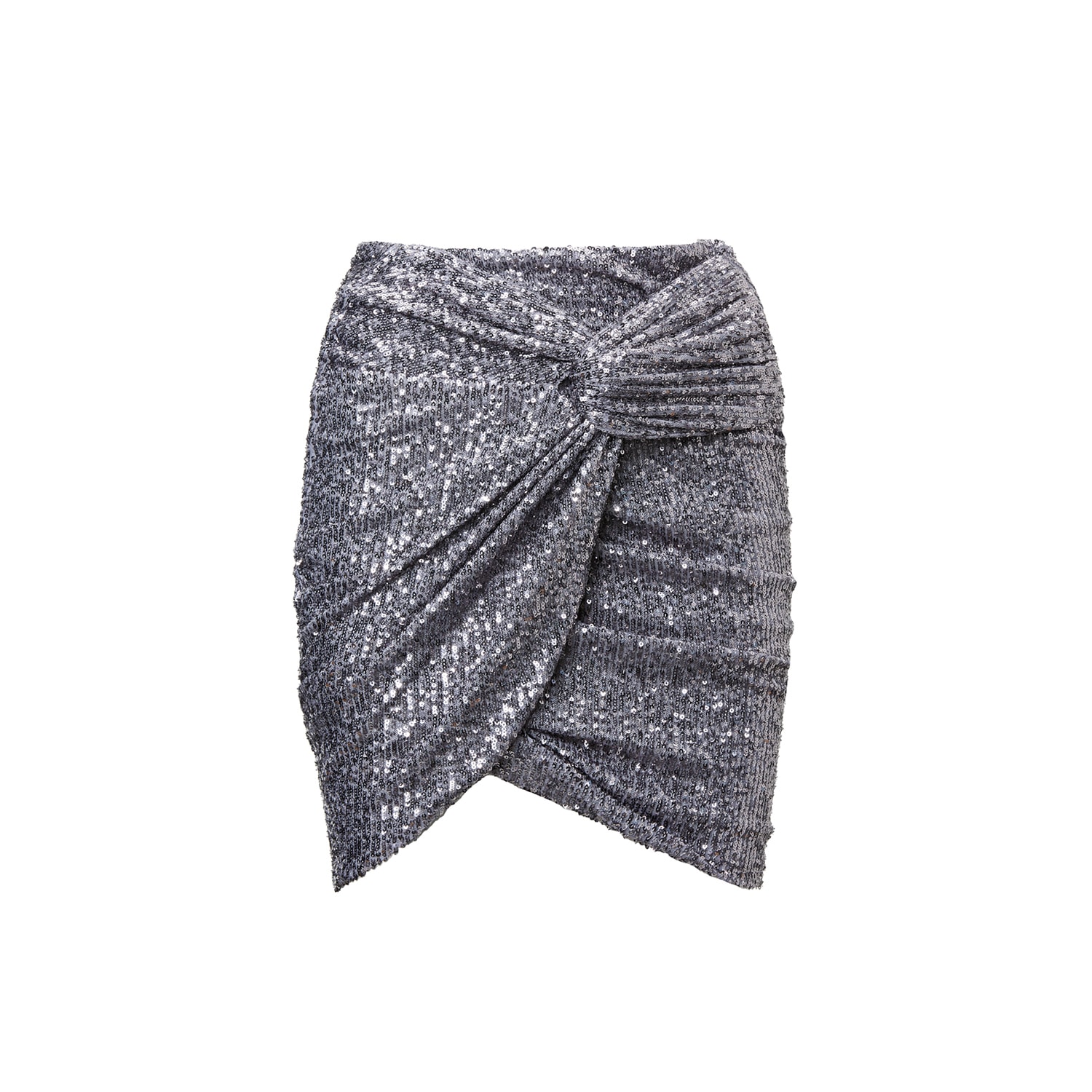 Women’s Silver Sequin Knotted Skirt Small Bluzat