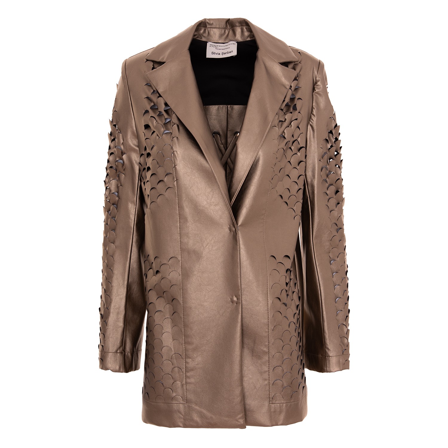 Silvia Serban Women's Neutrals / Gold Laser Cut Bronze Jacket In Gold