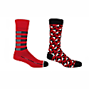 Peper Harow - Made In England Red Quad Stripe & Triangle Men's Socks Two Pack In Men's