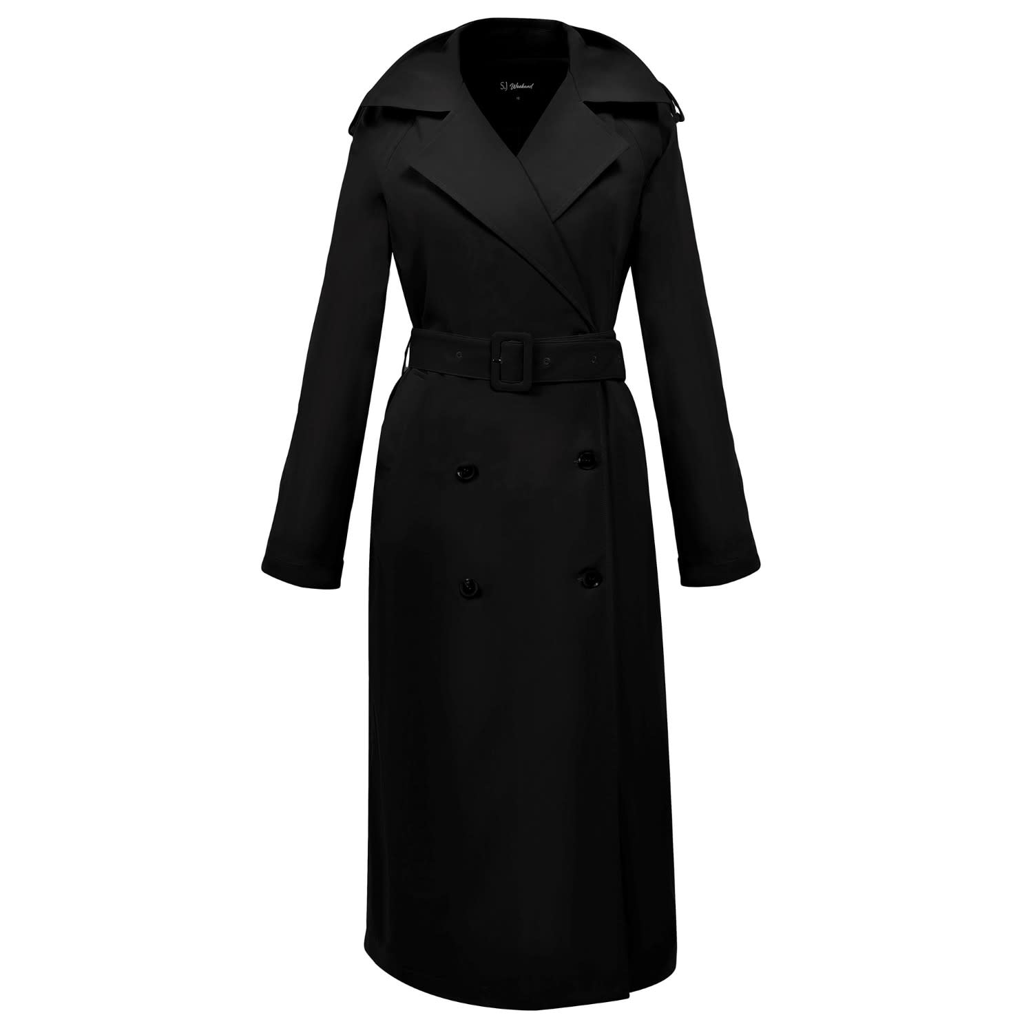Classic Trench Coat With One Flap - Black | Smart and Joy | Wolf