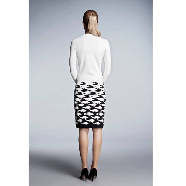 Rumour London Women's White Sea & Sky Knitted Jacquard Dress In Ivory In Jacquard