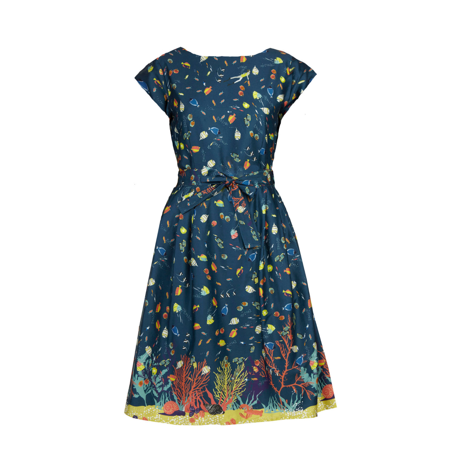 Palava Women's Blue Beatrice Dress - Teal Under The Sea