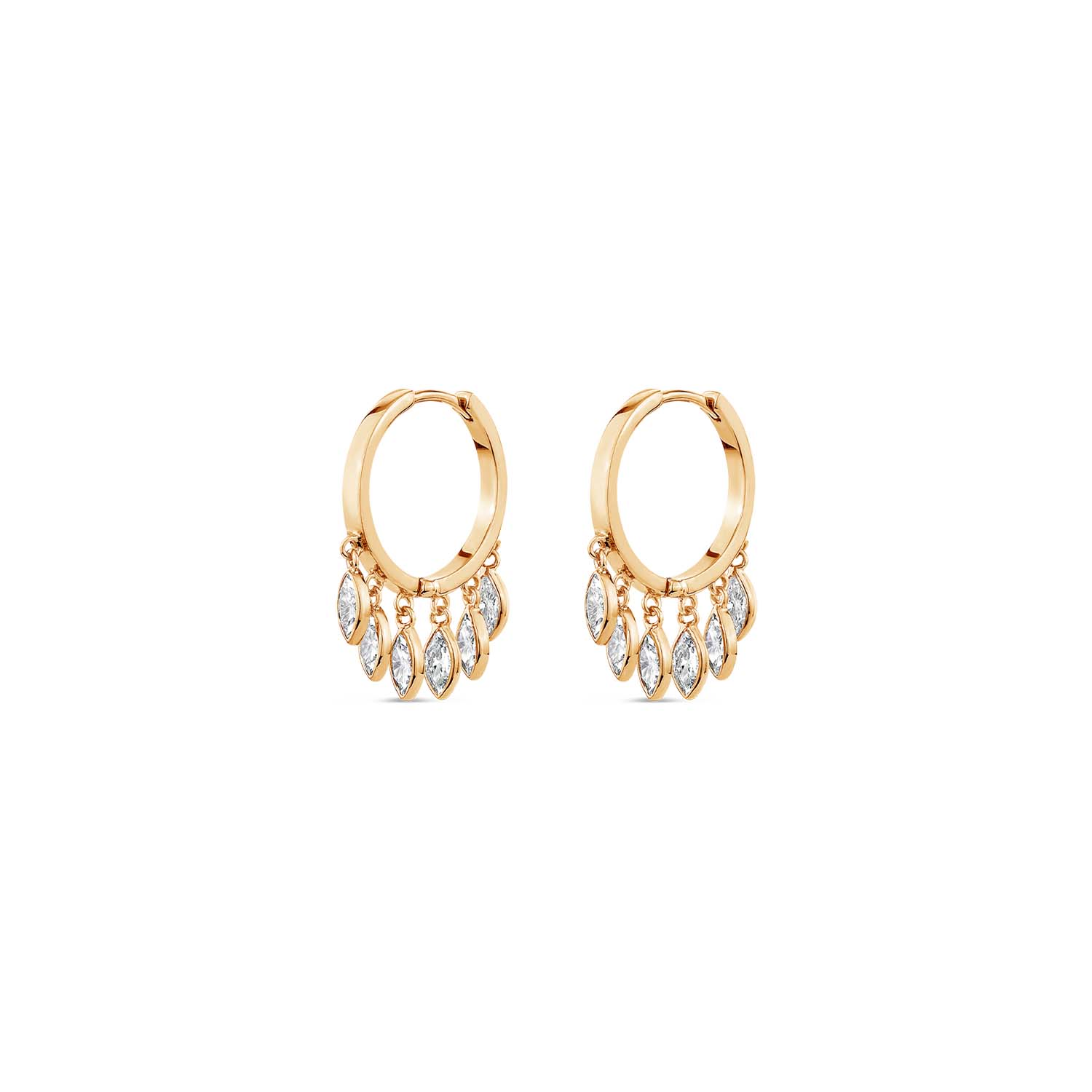 Sally Skoufis Women's Gold / White Natural Drop Huggie Earrings With Man Made Cz Diamond Stimulant In Sterling Sil In Multi