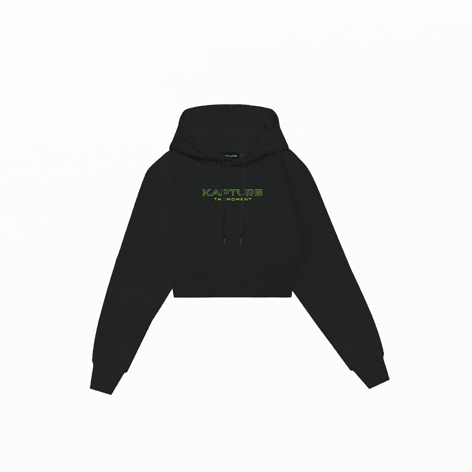 Kapture Women's Travel Logo-print Cropped Hoodie - Black In Black