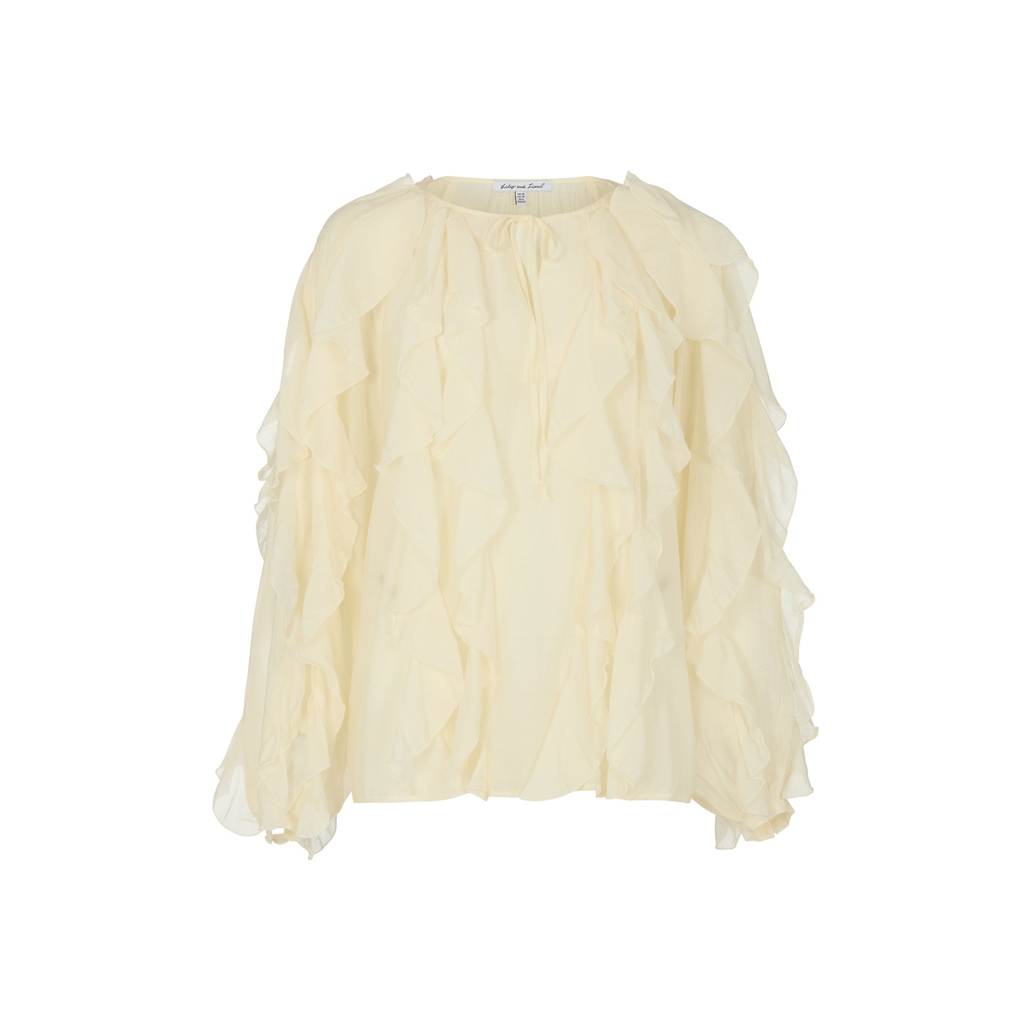 Lily And Lionel Women's Neutrals / White Sophie All Over Ruffle Blouse In Cream In Brown