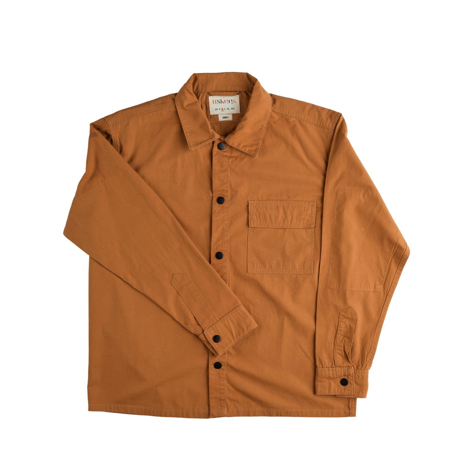 Men’s 6001 Lightweight Buttoned Overshirt - Light Brown Small Uskees