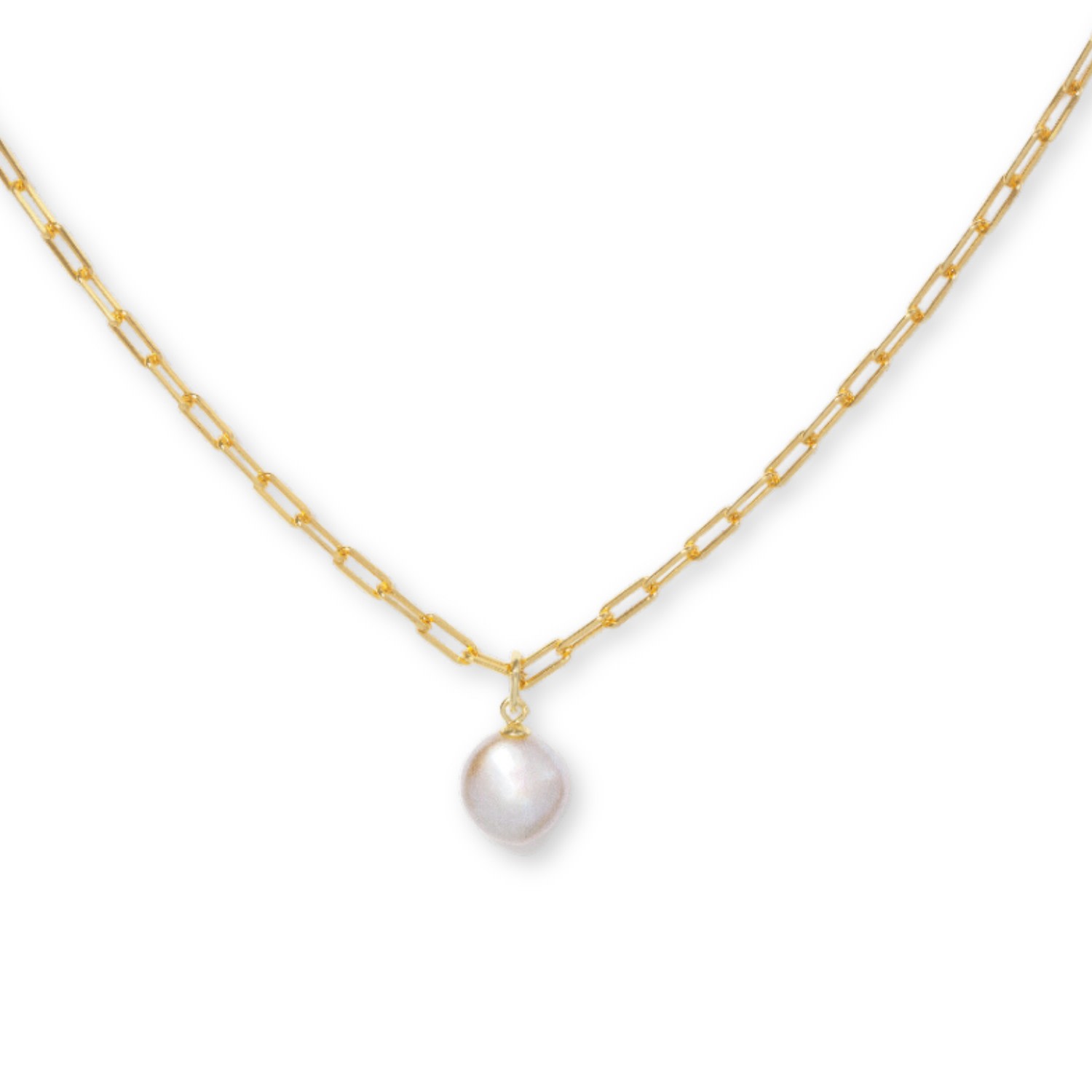 Women’s White Round Baroque Pearl Necklace Little Sky Stone