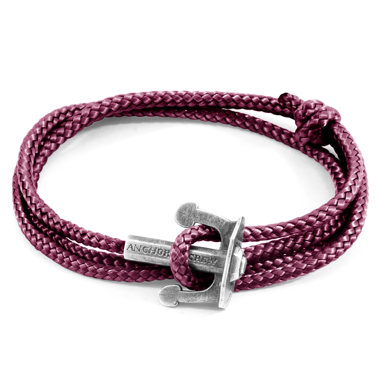 Men’s Pink / Purple Aubergine Purple Union Anchor Silver & Rope Bracelet Anchor & Crew