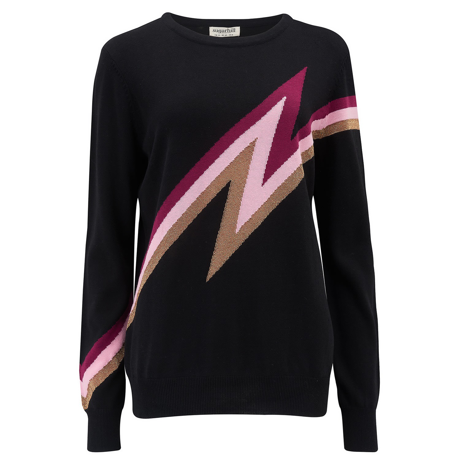 Sugarhill Brighton Women's Pink / Purple Astrid Jumper Zap Berry Lightning In Pink/purple
