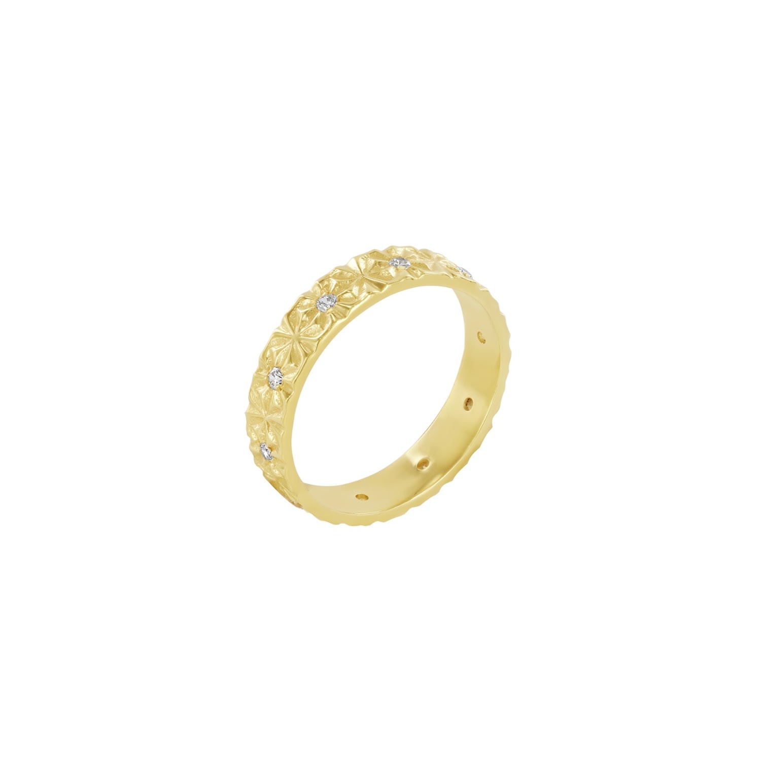 Women’s Clear Multi Stone Ring Gold Vermeil Wolf and Zephyr