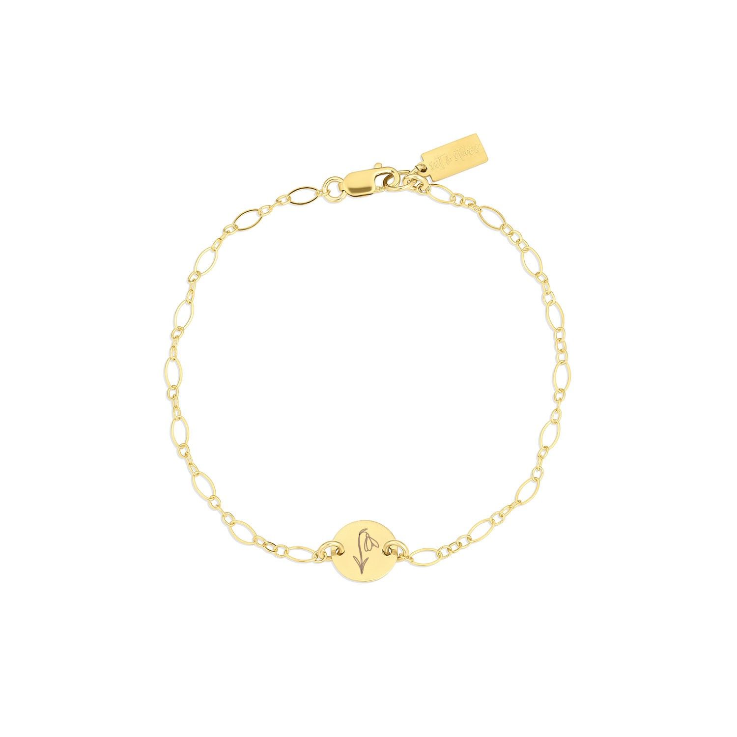 Set & Stones Women's Gold Lily Birth Flower Bracelet - January In Gold