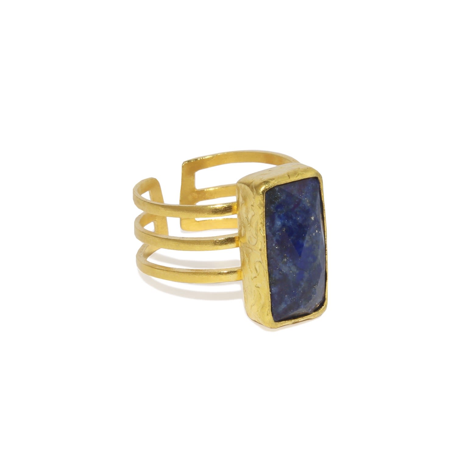 Women’s Blue / Gold Lara Lapis Cocktail Ring Ottoman Hands