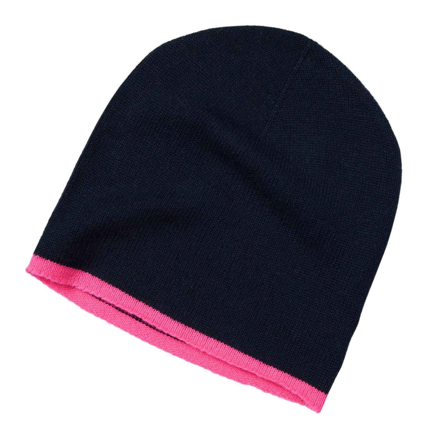 Women’s Blue Cashmere Navy Beanie Hat One Size Cove