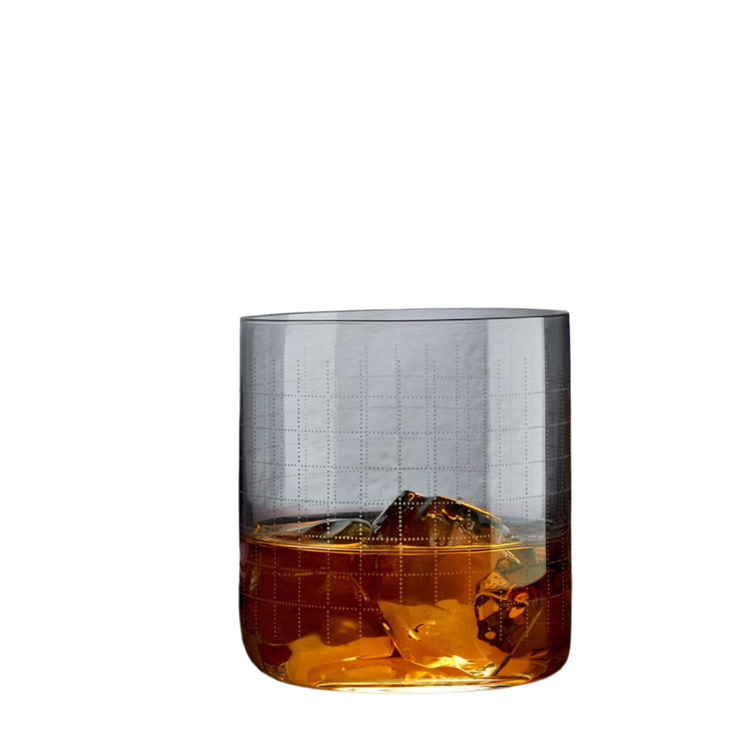 Turgla Home Neutrals Finesse Grid Crystal Whiskey Glasses Set Of Four