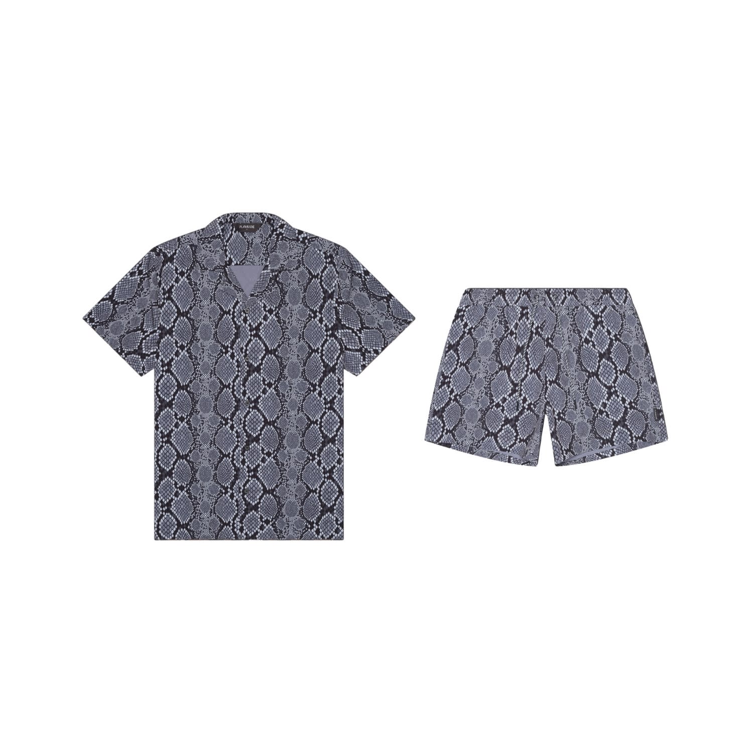 Playaluxe Men's Grey / Black Saint Tropez Cabana Set Snake In Grey/black