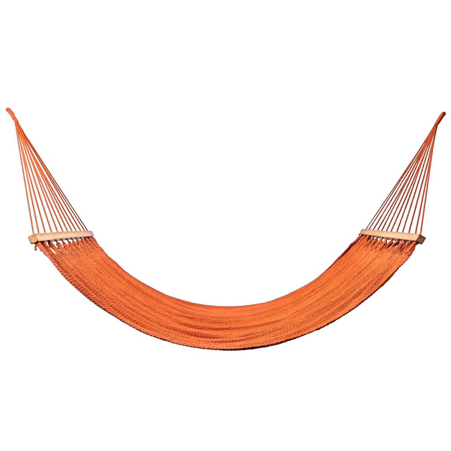 Yellow / Orange Vivid Orange Cotton Hammock - Teak Wooden Bar Artissanos