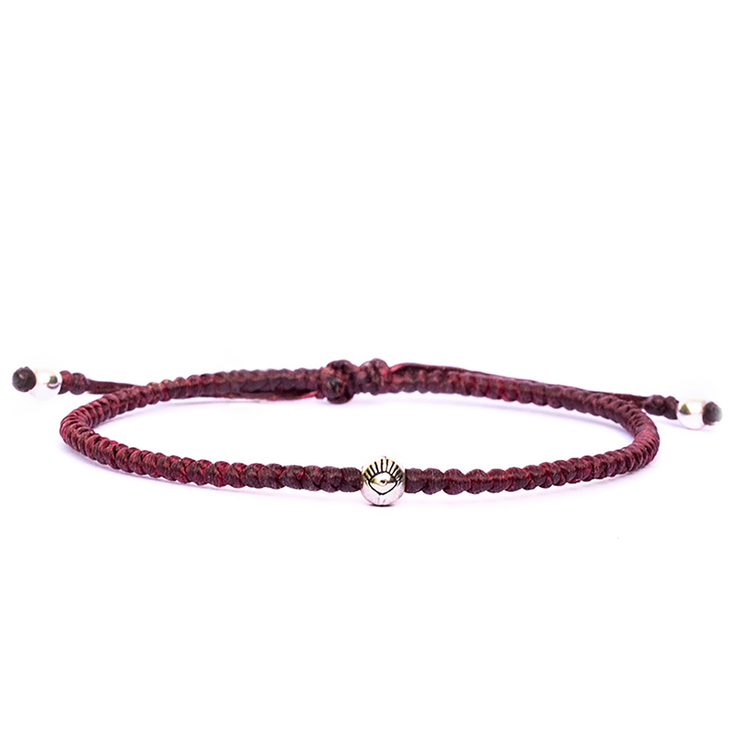Harbour Uk Bracelets Silver Evil Eye & Handmade Rope Bracelet For Men - Red In Red