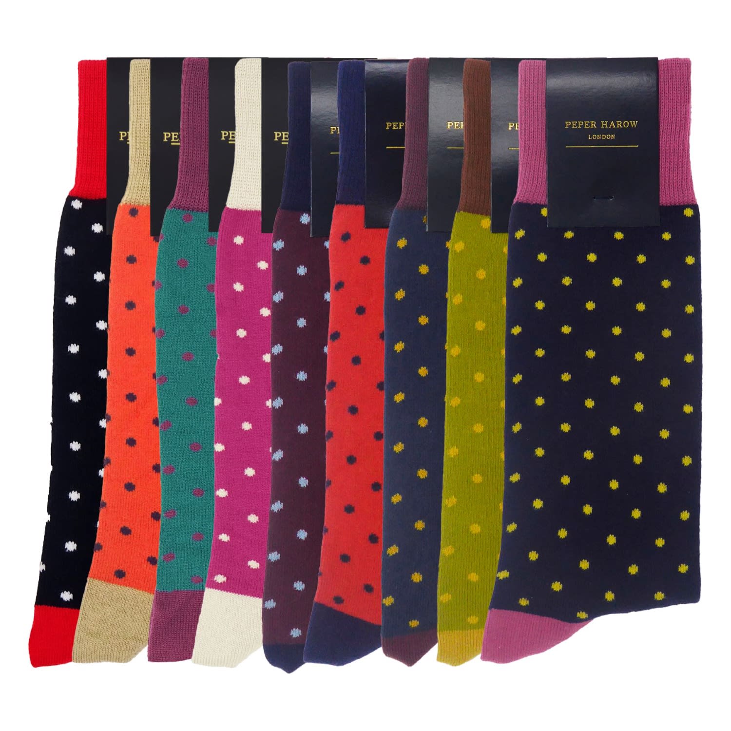 Peper Harow - Made In England Pin Polka Men's Socks Bundle