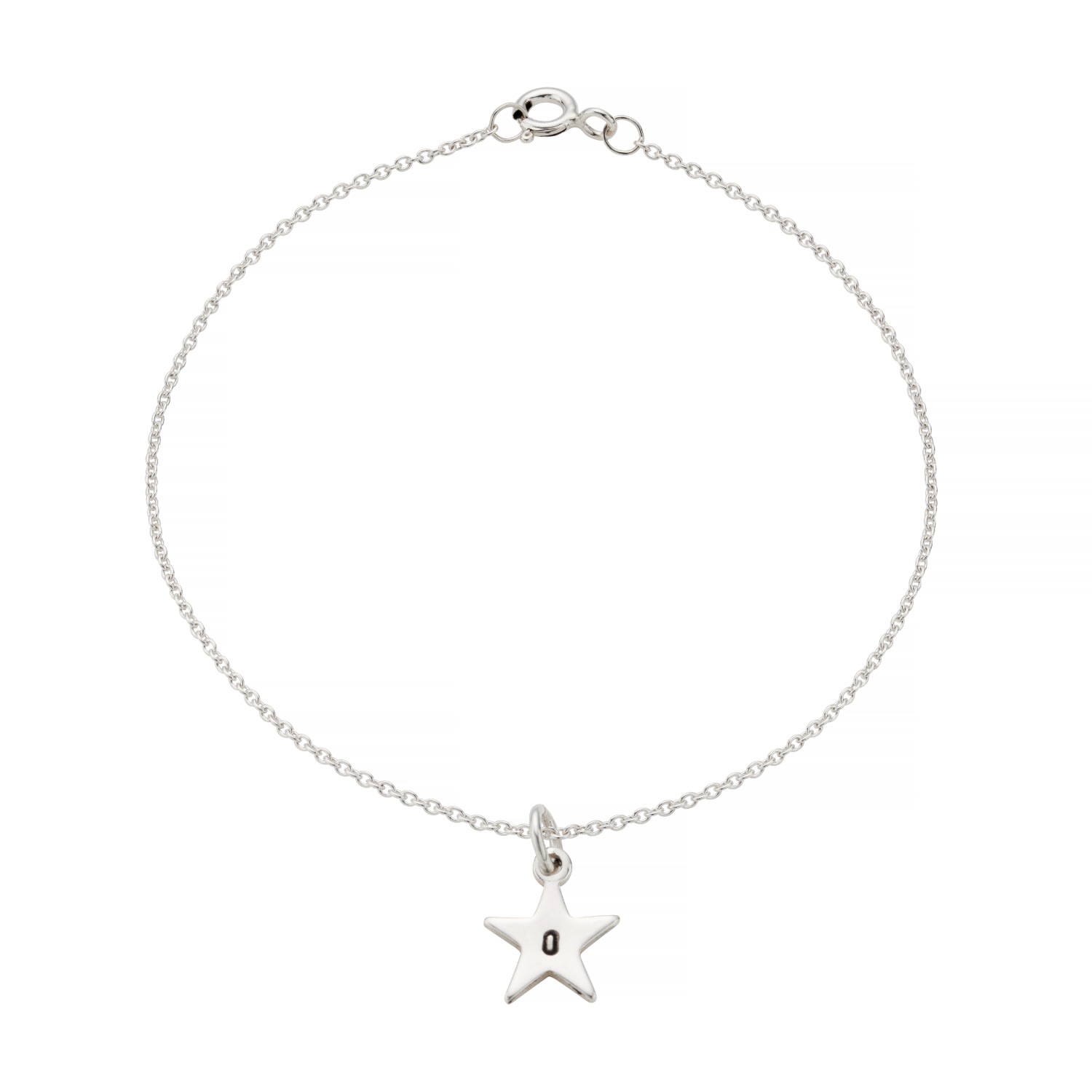 Women’s Sterling Silver Initial Star Charm Bracelet Posh Totty Designs