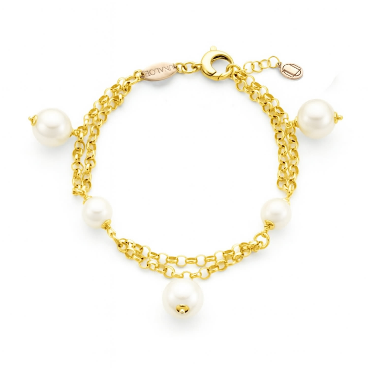 Unaloe Women's Gold / White Baroque Pearl Bracelet – Gold-plated In Multi
