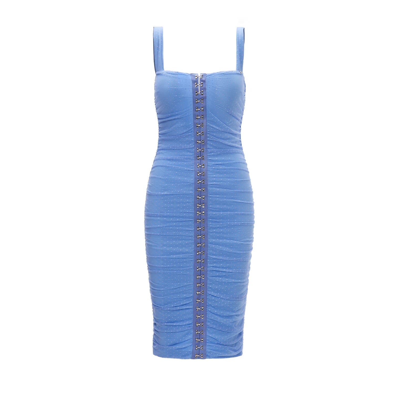 Nissa Women's Polka Dot Midi Dress Blue In Blue