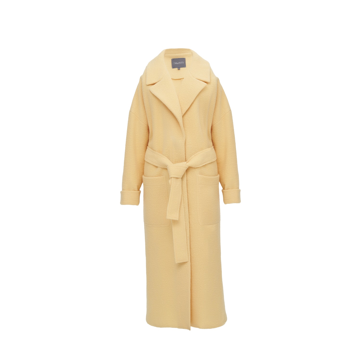 Inavati Women's Yellow / Orange Wool Yellow Coat With Patch Pockets In Yellow/orange