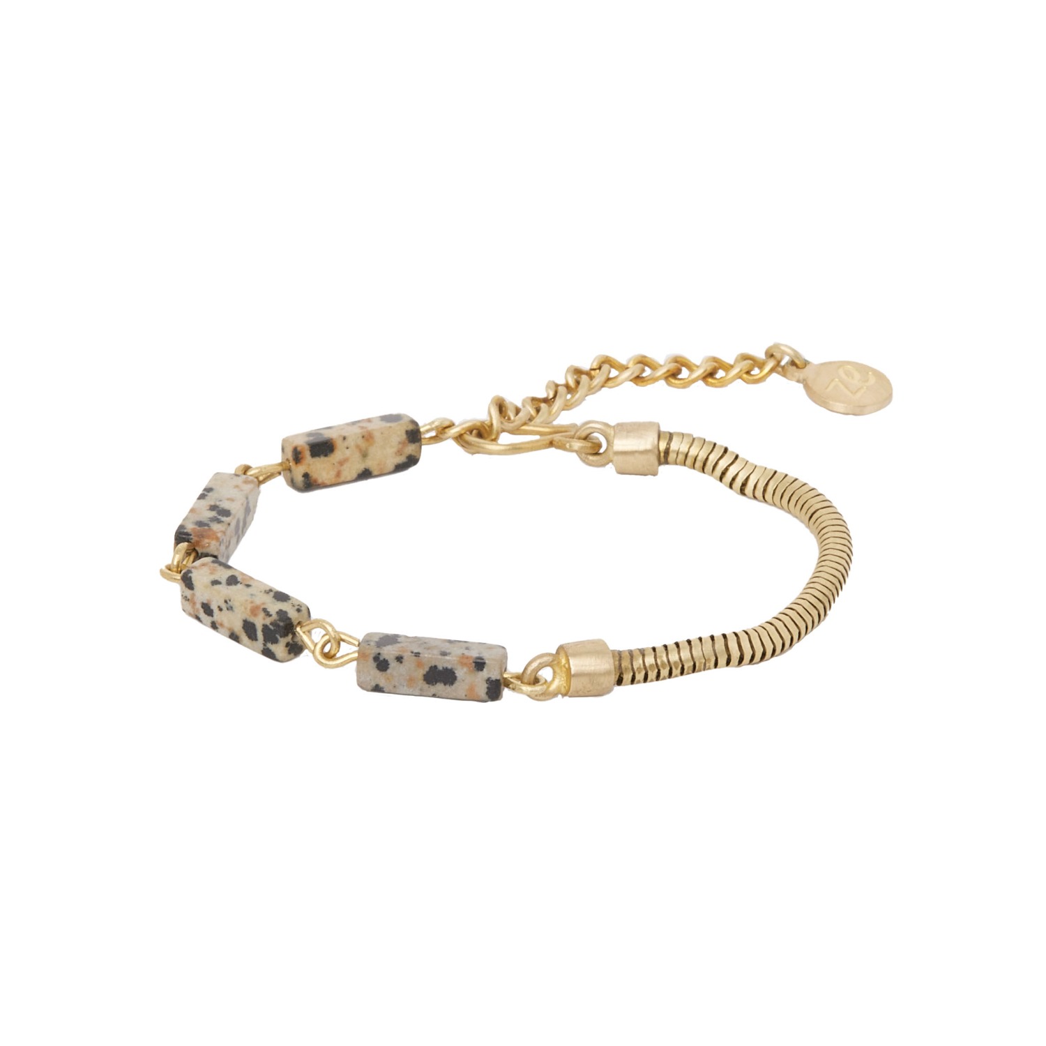 Vast Dalmatian Jasper Bracelet ZEWORKS Wolf Badger