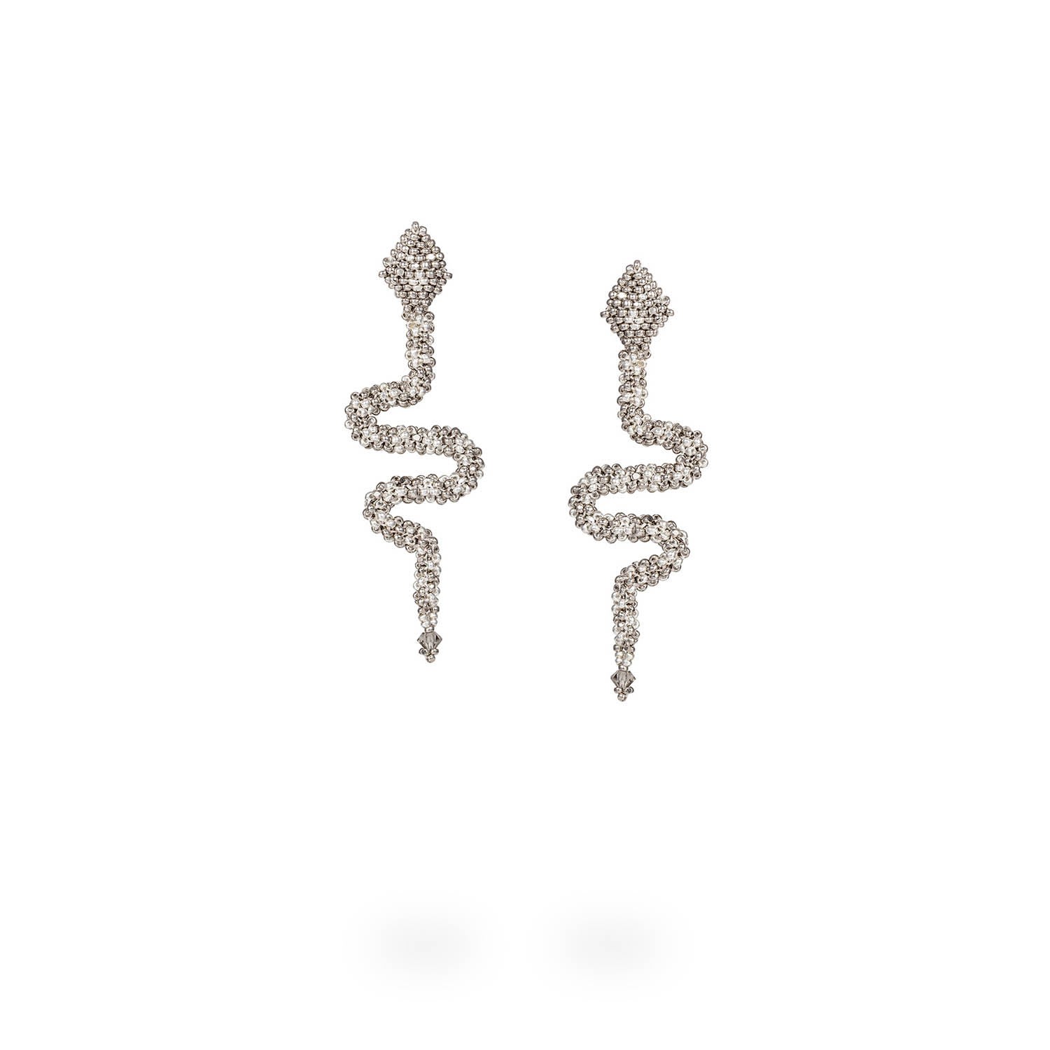 Women’s Mini Snake Earrings - Silver, Platinum Kuu