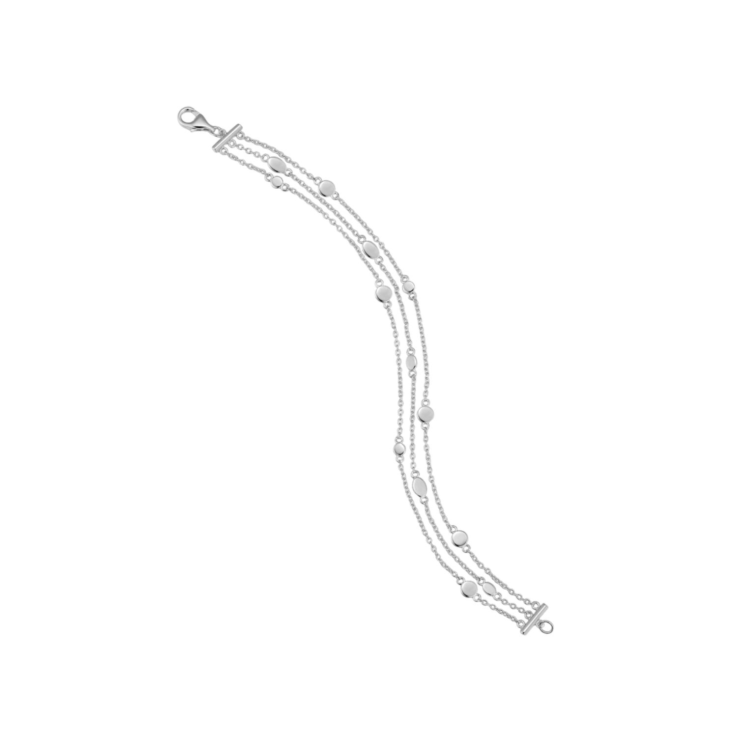 Vanchi Women's Simone Triple Chain Layered Bracelet In Silver In Silver
