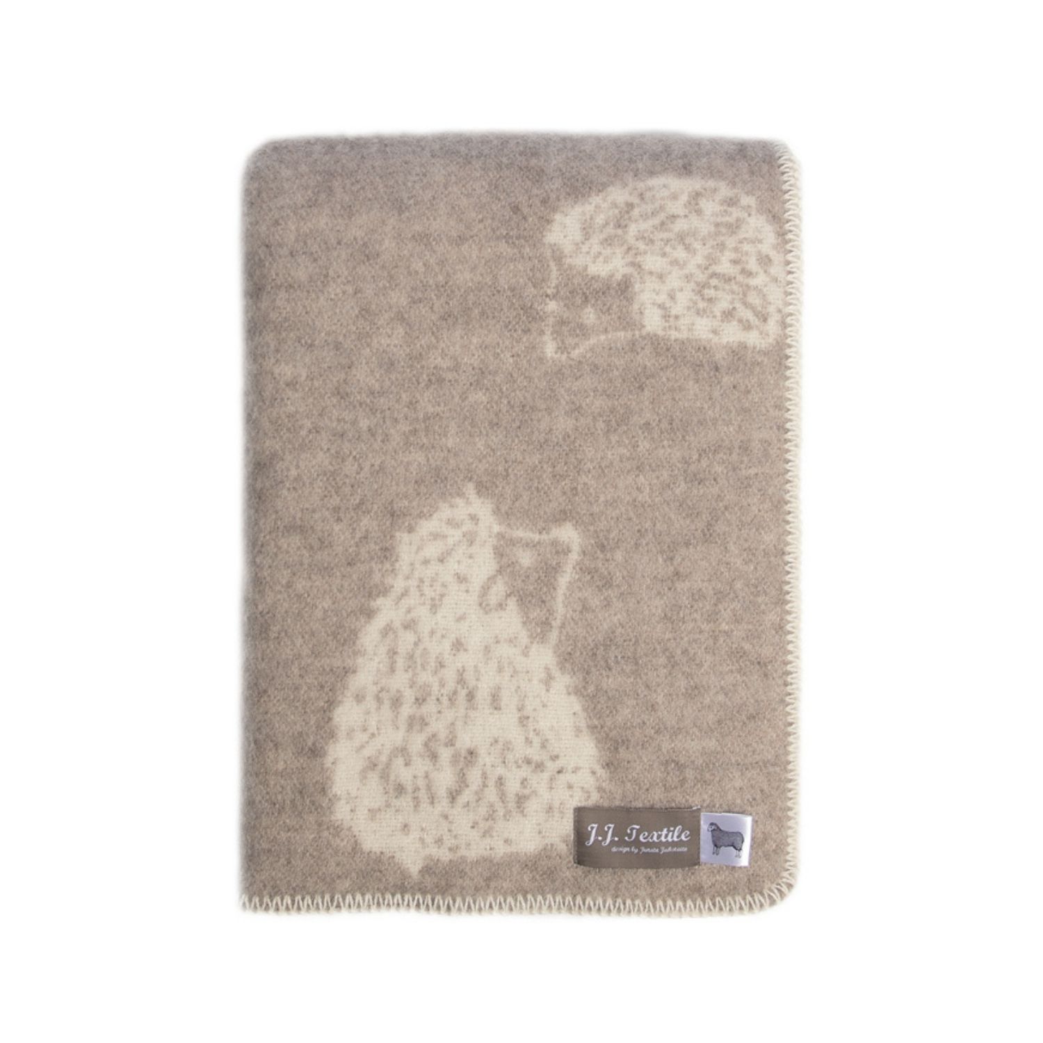 J.j.textile Brown / Neutrals / White Hedgehog Wool Blanket In Neutral