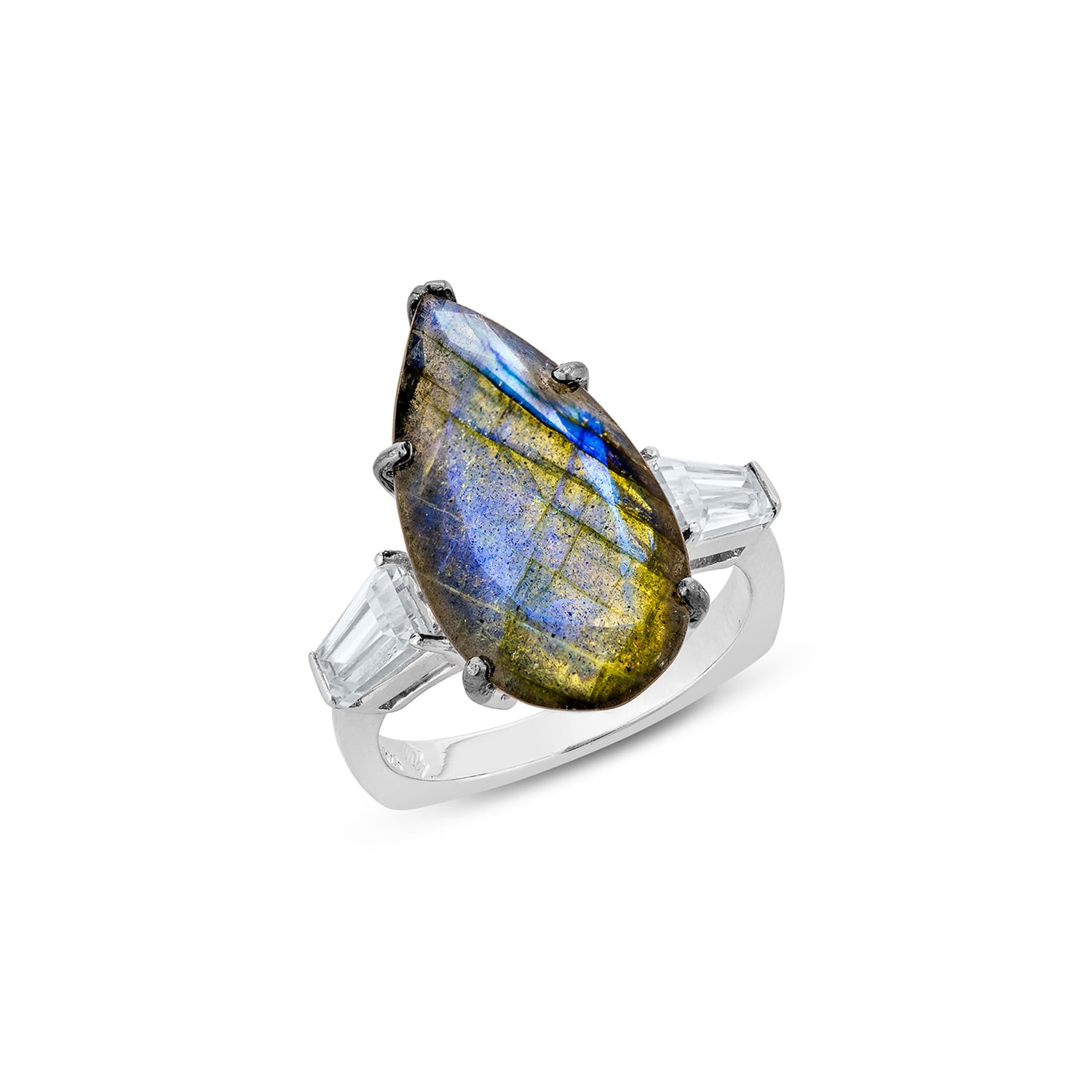 Sally Skoufis Women's Black / Green / Silver Visionary Ring With Labradorite In Sterling Silver