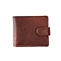 Vida Vida Vida Dark Brown Leather Tri Fold Wallet With Rfid In Fold