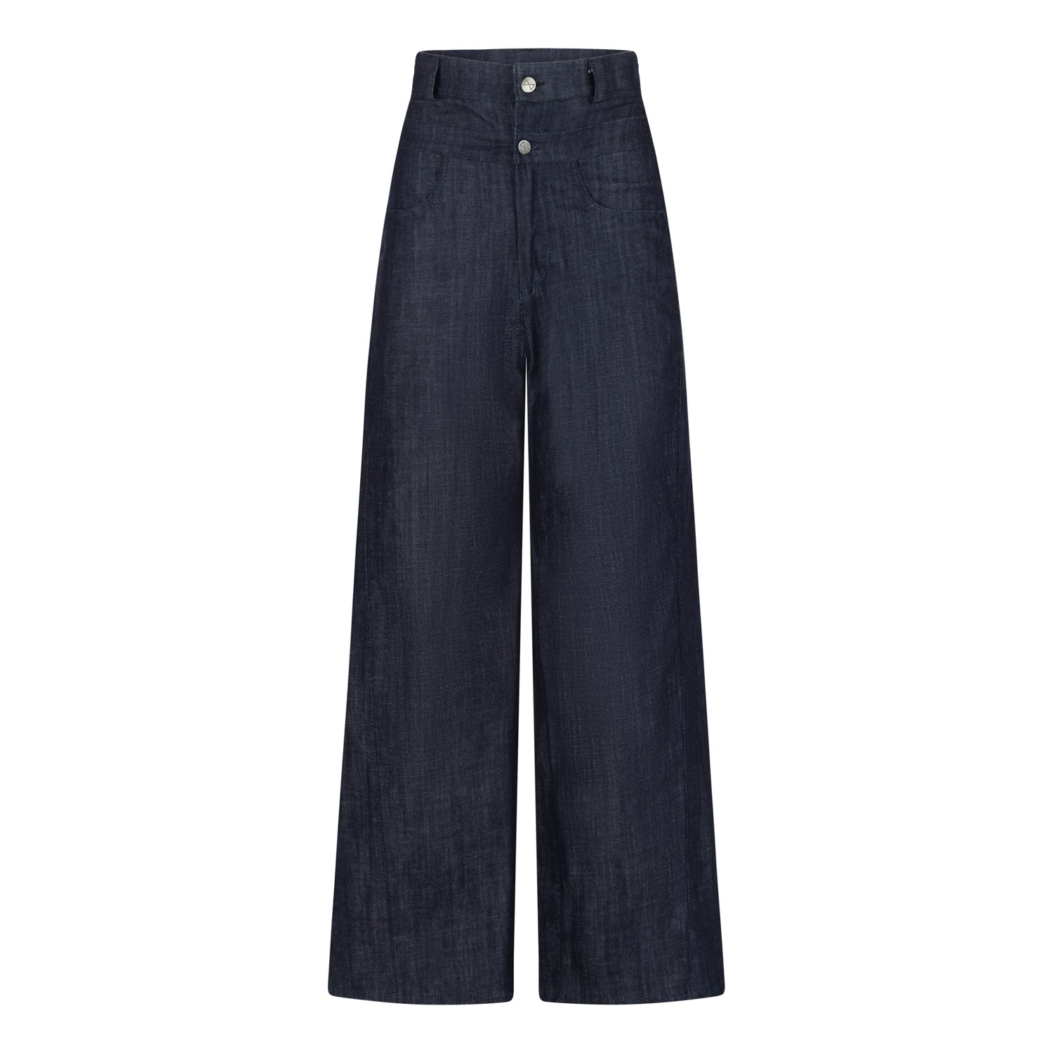 Clothes By Locker Room Blue Double-waistband Jeans In Navy In Blue