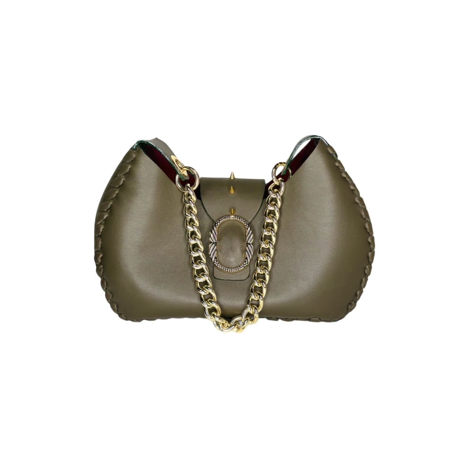 Ruj Heritage Women's Green Hobo Bag Olive In Green