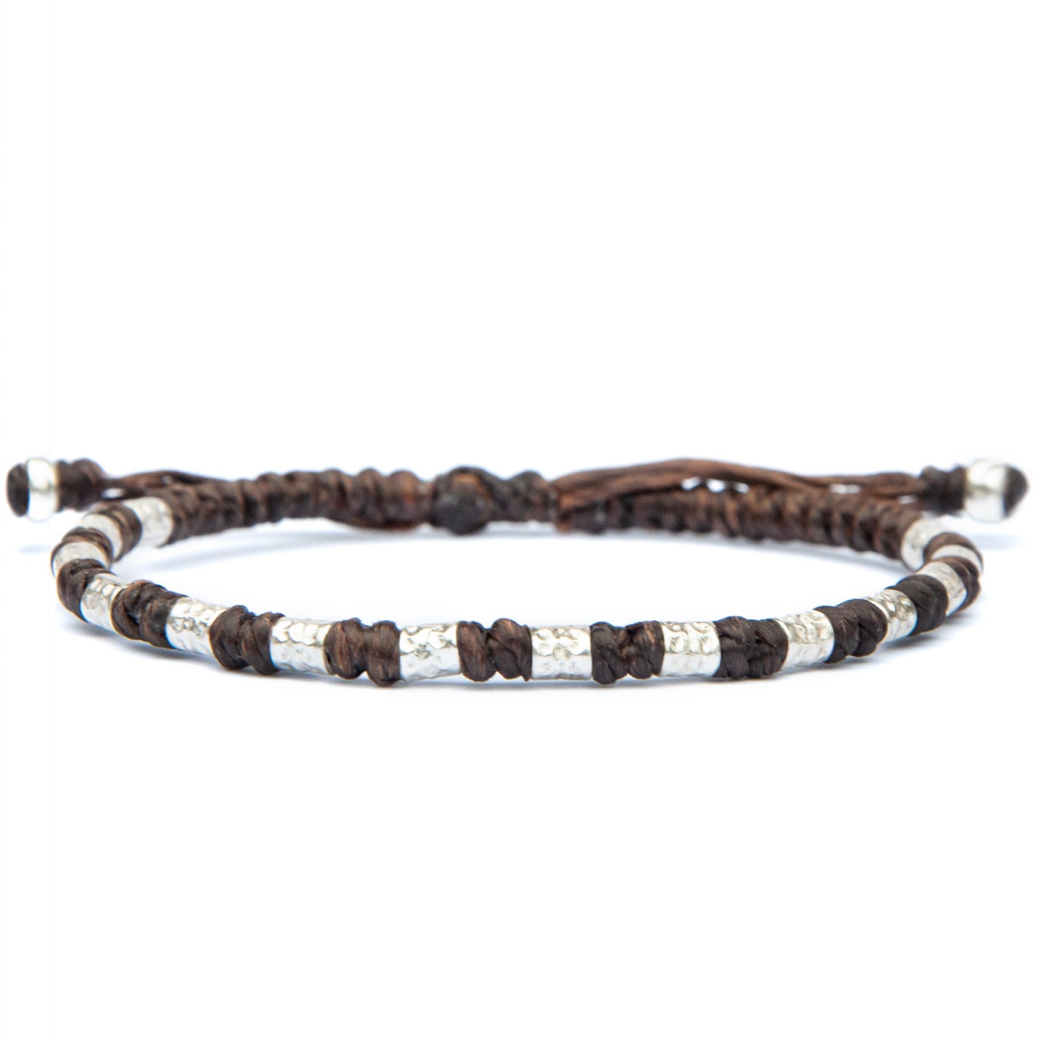 Harbour Uk Bracelets Viking Bracelet For Men - Handmade Of Vegan Rope And Silver - Yule - Brown In Brown