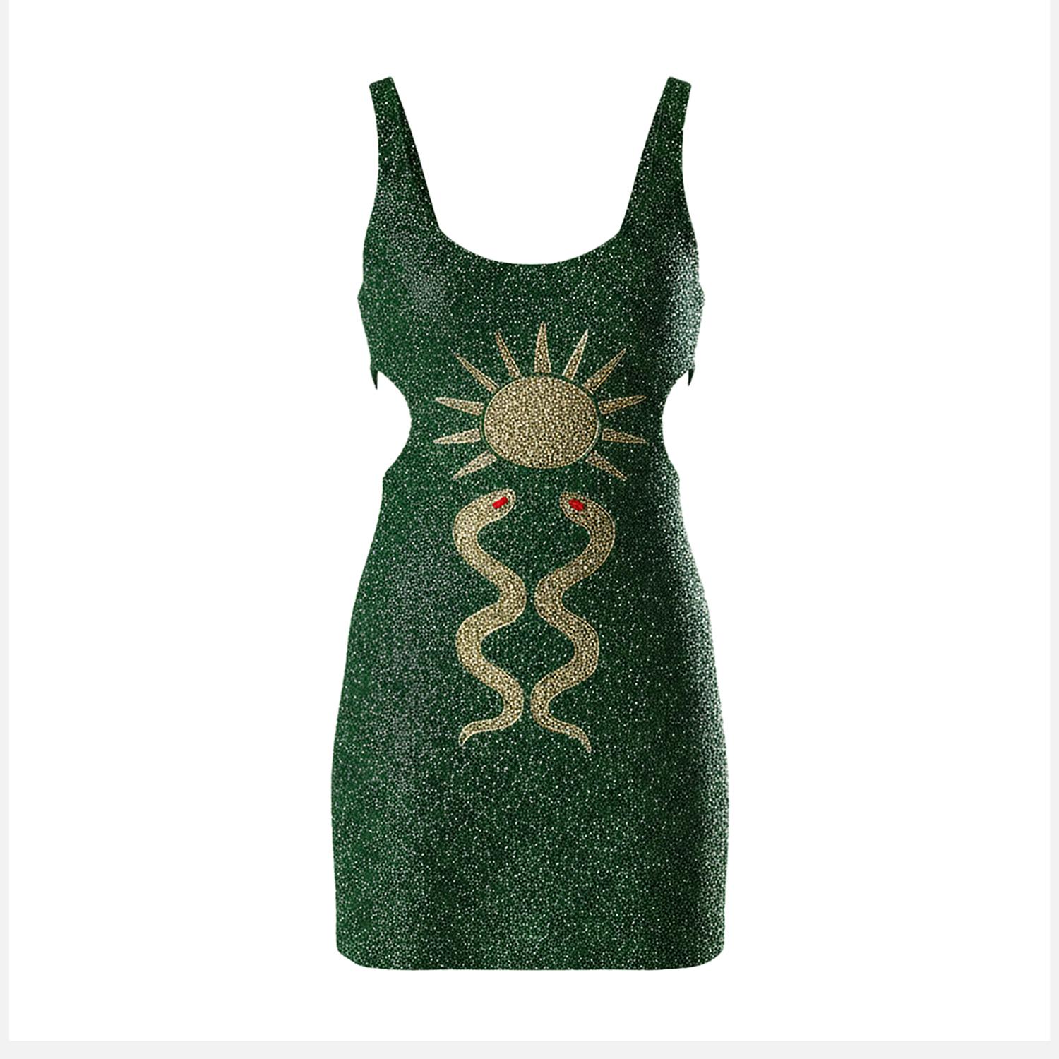 Songs Of Siren Women's Green / Gold The Green With Envy Dress In Green