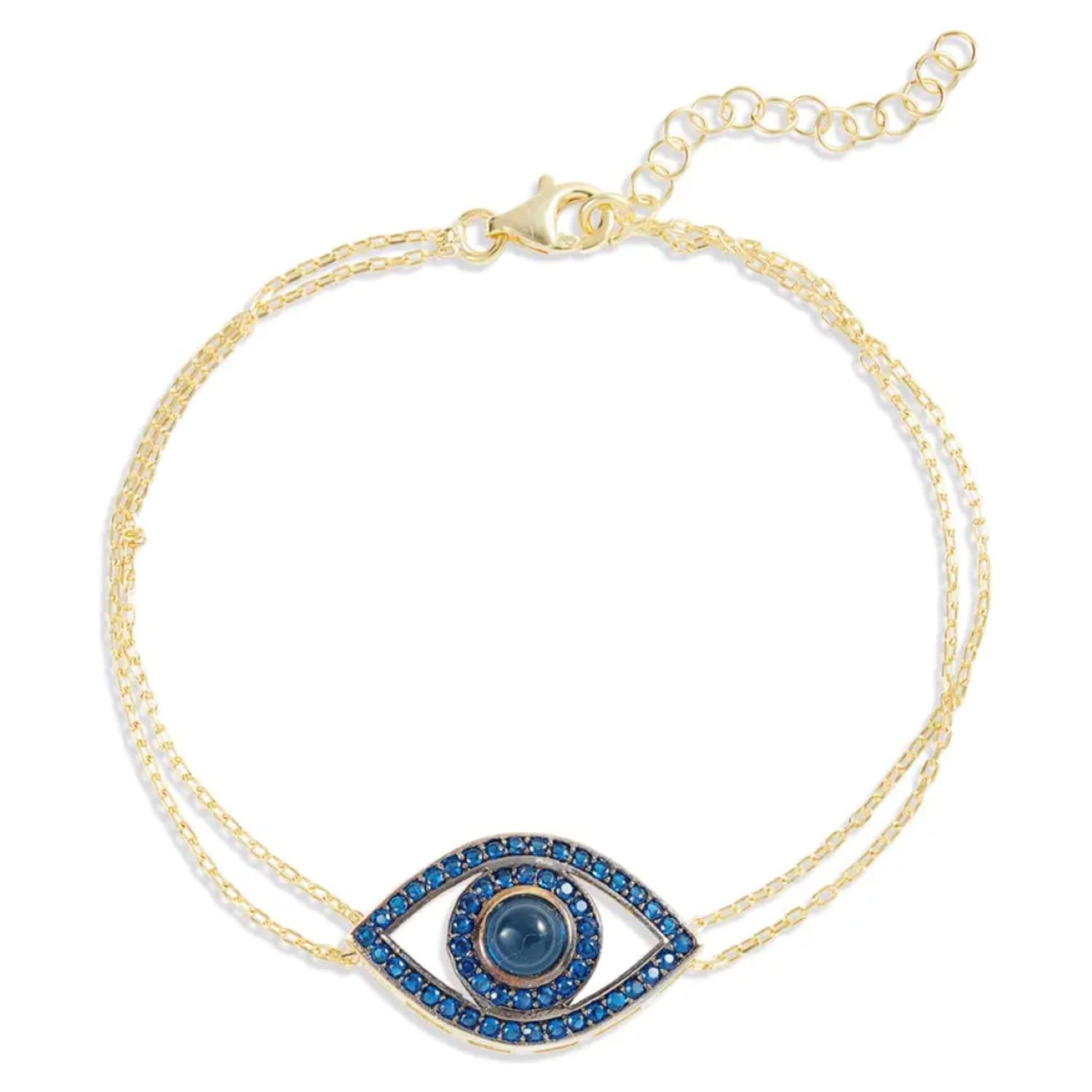 Shop Shymi Women's Blue / Gold Evil Eye Bracelet - Blue In Blue/gold