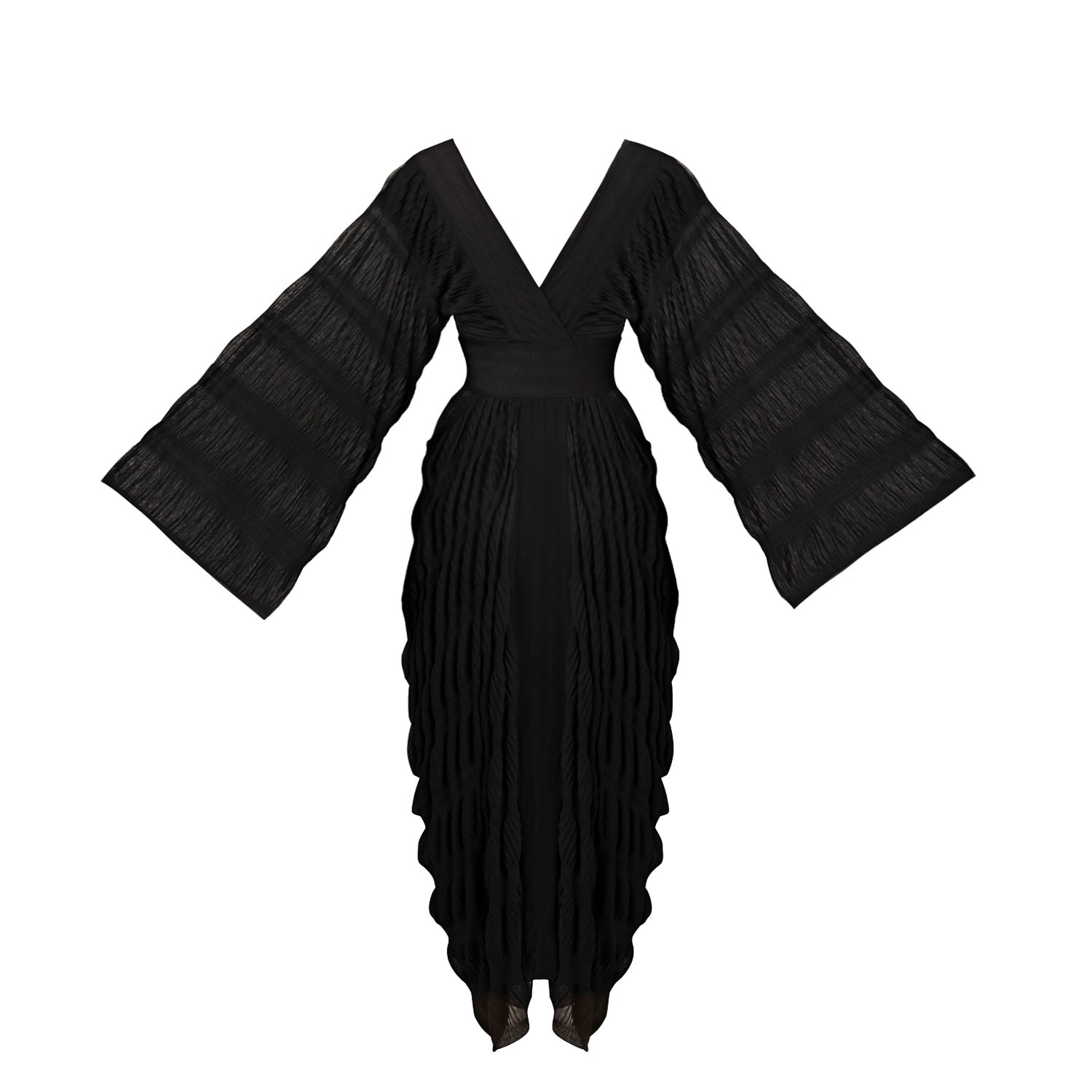 Women’s Black Calliope Kimono Evening Dress Small Lily Phellera