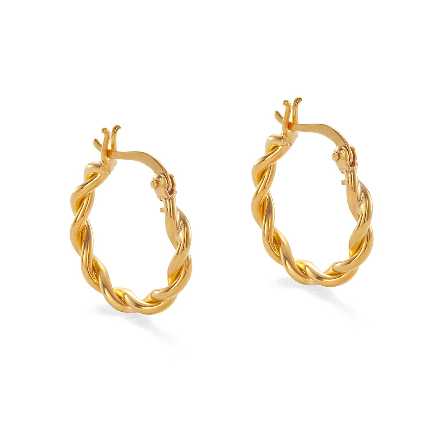 Women’s Gold Small Braided Hoop Earrings Côté Caché