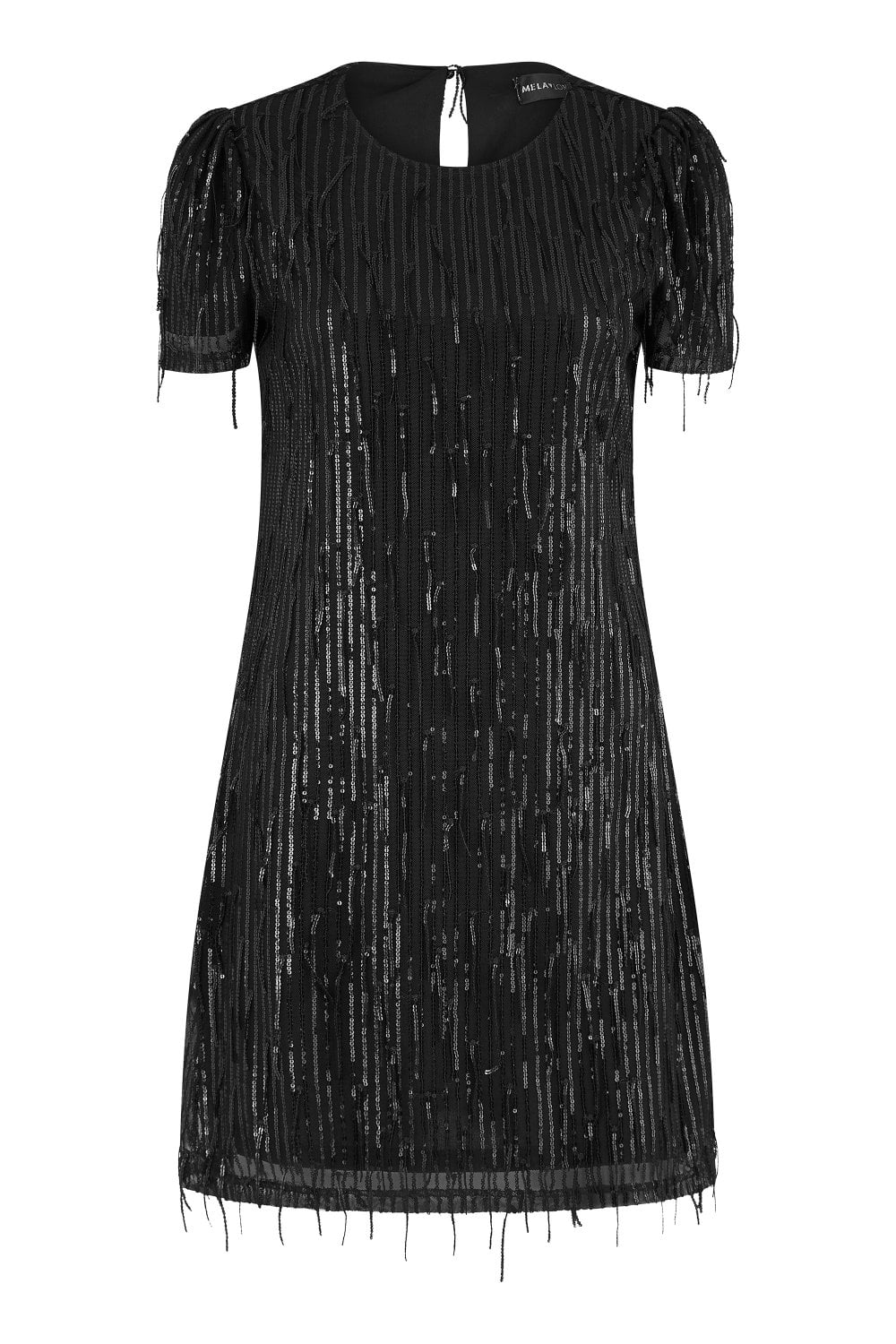 Yumi Women's Mela Black Dripping Sequin Tunic Dress In Black