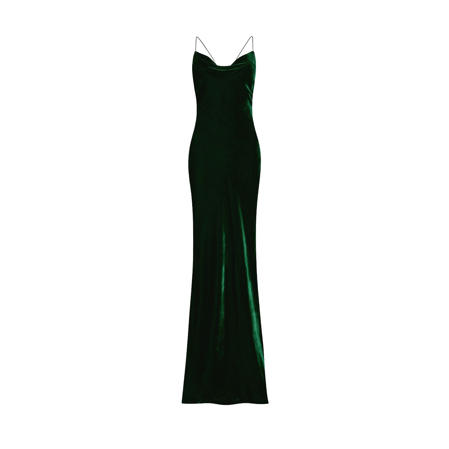 Pretty Eccentric Women's Siren Maxi Dress In Green Silk Velvet In Green