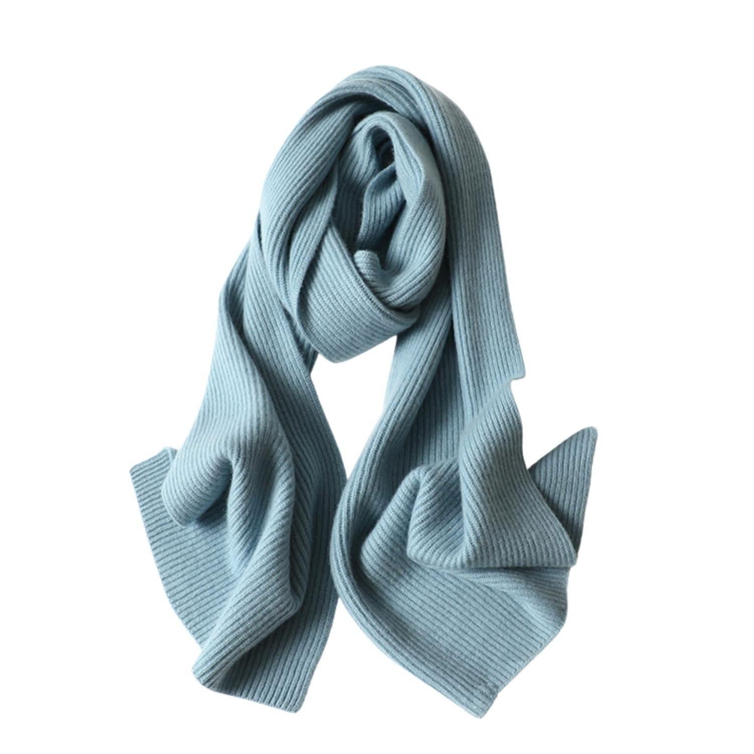 Ribbed Cashmere Scarf - Sky Blue | Bellemere New York | Wolf & Badger