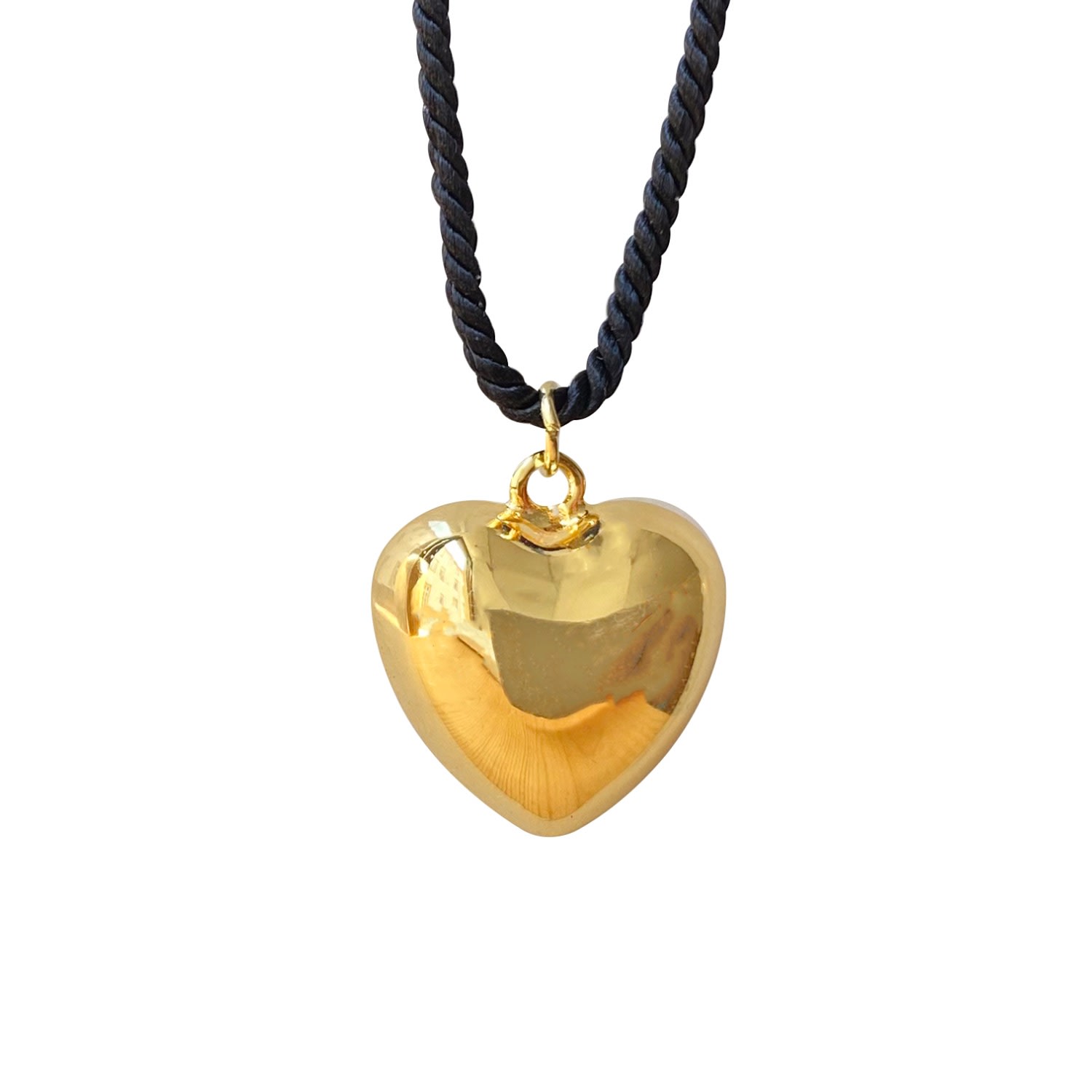 Women’s Gold / Black Gold Heart Necklace Mia Smilla Brav