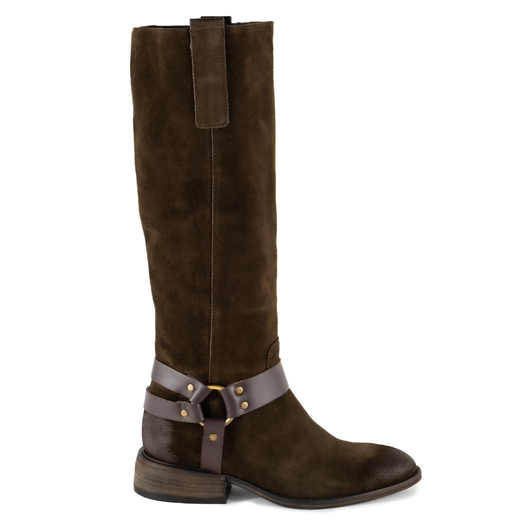 Keith Scarrott Shoes Women's Nola Brown Suede Knee Boot In Brown