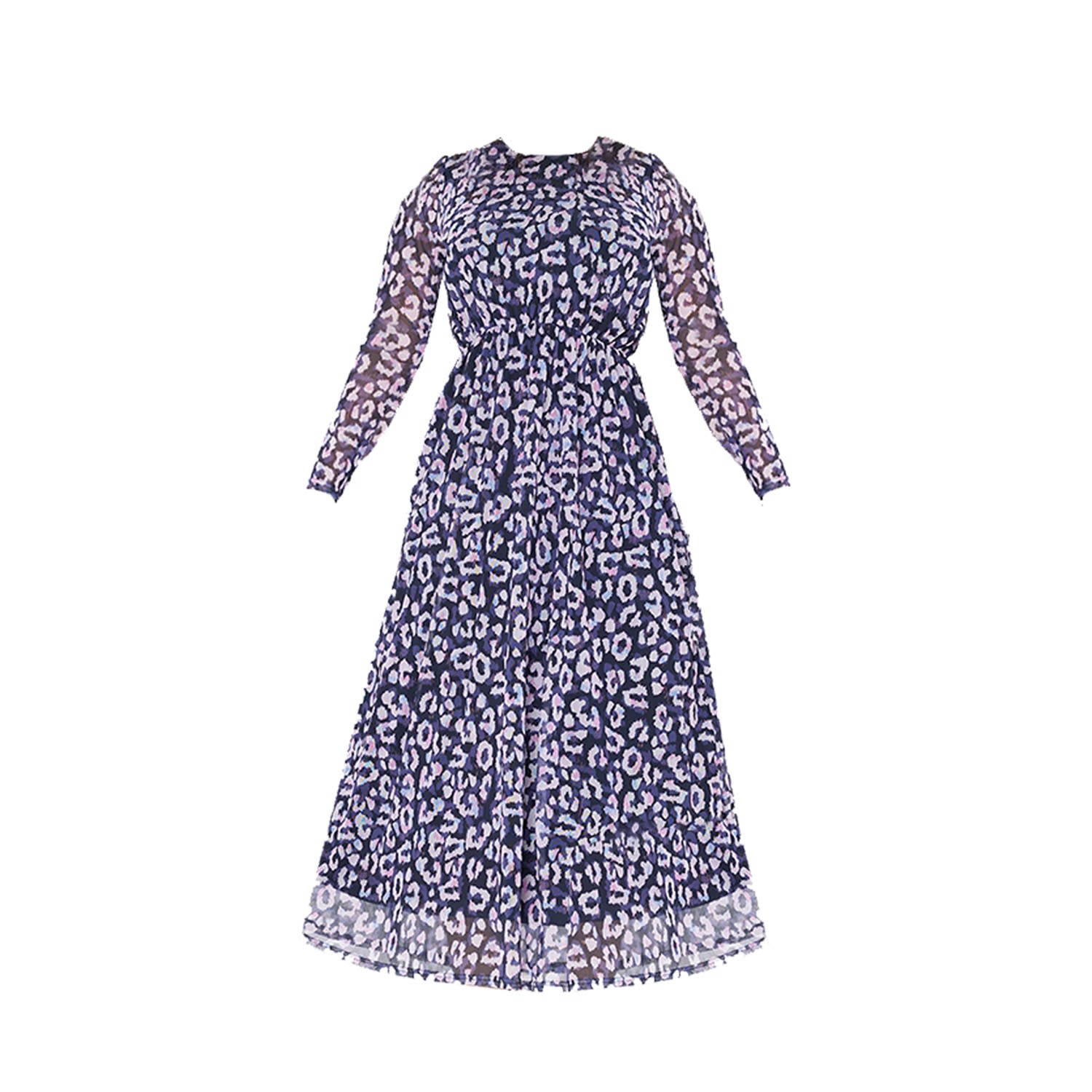 Women’s Pink / Purple Stella Maxi Dress - Lilac Leopard Print XXXL Chapter London