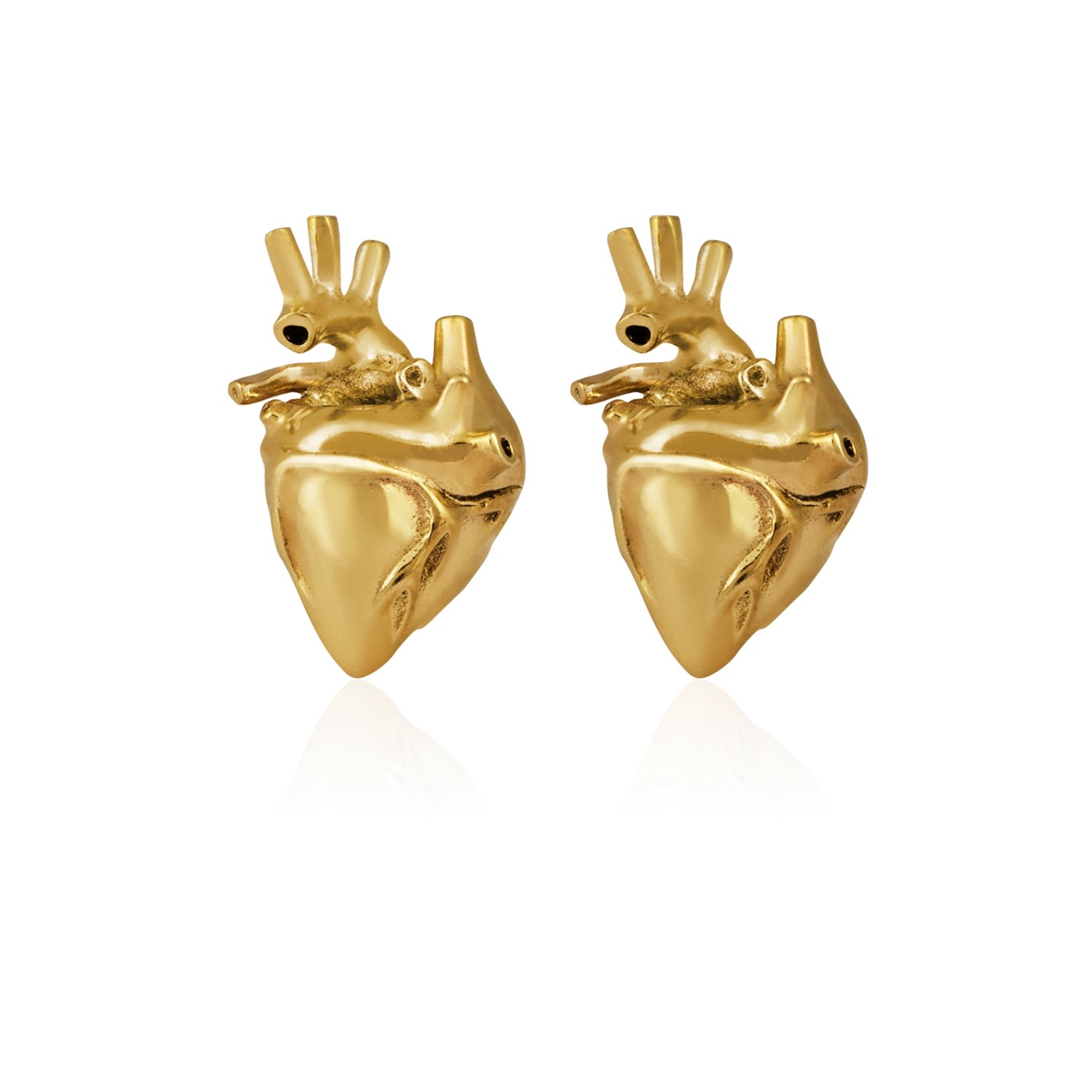 Women’s Heart Studs Gold Strange Fruit