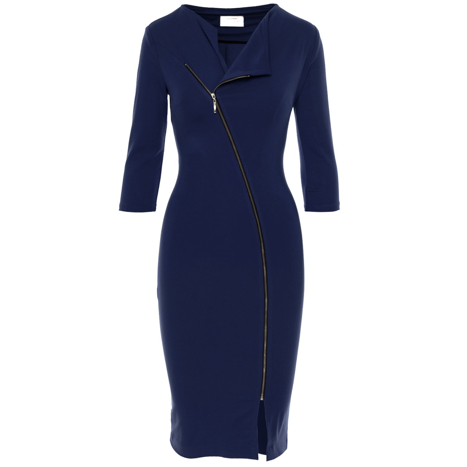 Roserry Women's Blue Chelsea Zipped Jersey Midi Dress In Navy In Blue