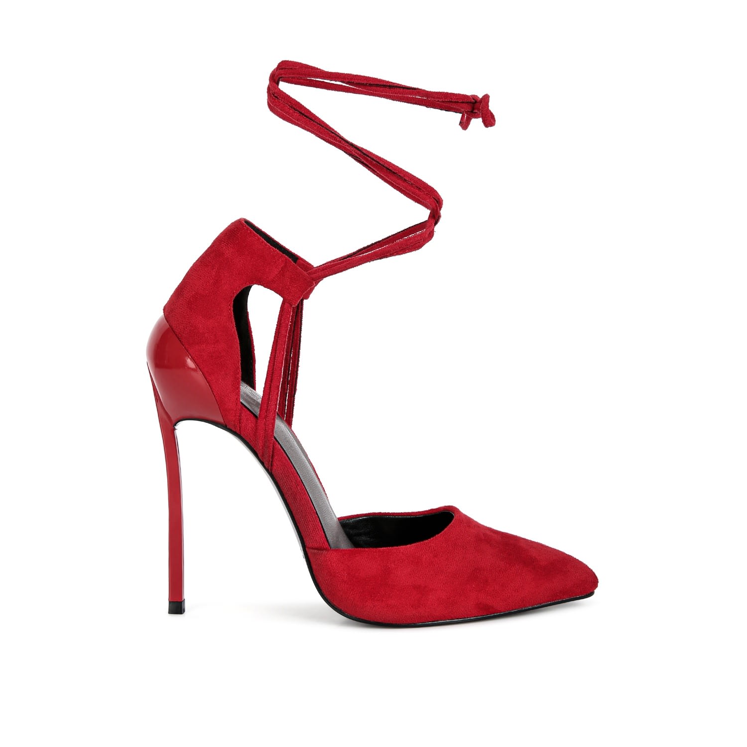 Women’s Rule Breaker Red Lace Up Stiletto Sandals 7 Uk Rag & Co.