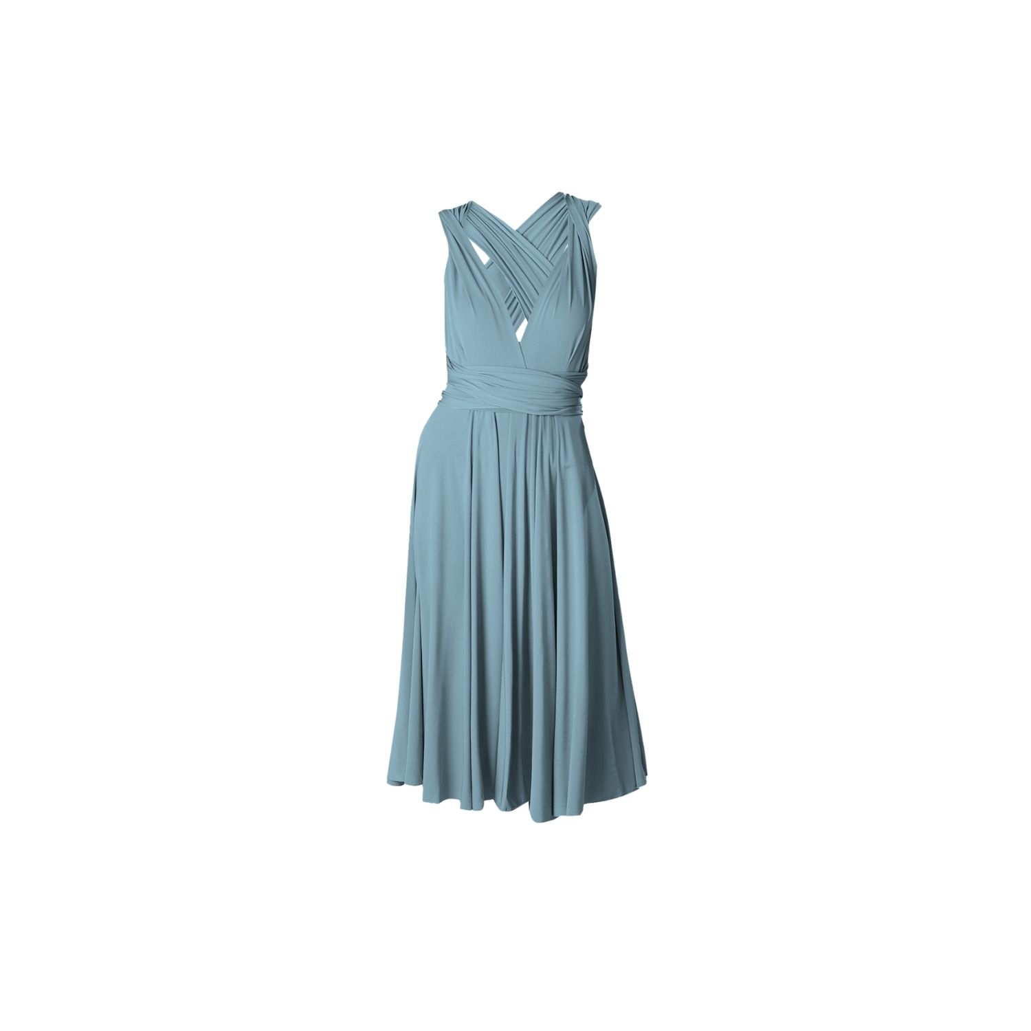 Ceylan Bcn Women's Blue / Green Cocktail Midi Dress Laurel In Blue/green